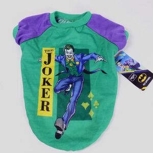 DC Comics Batman The Joker Dog Pet Costume Shirt Green Purple Size S Small NWT